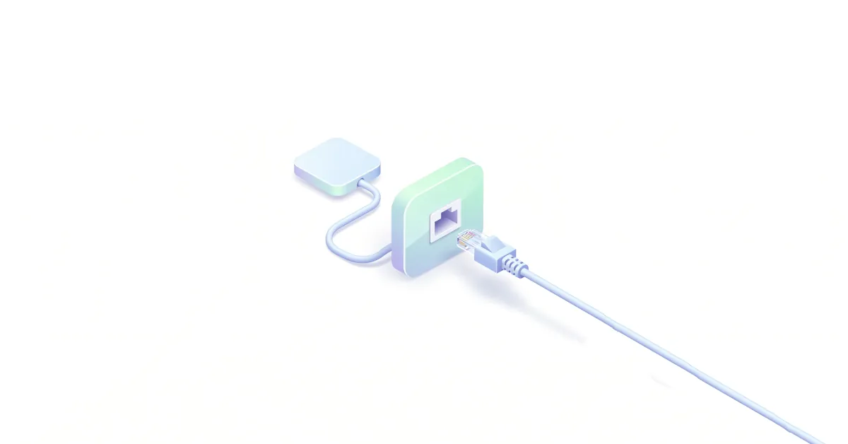 Ilustracja gniazda Ethernet i wtyczki RJ47